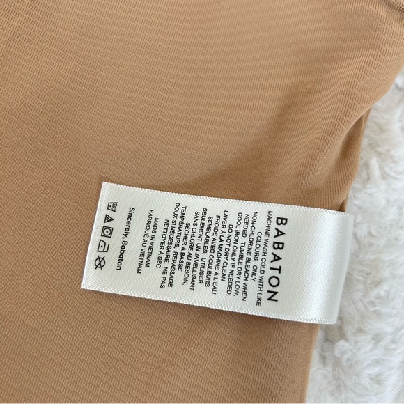 Aritzia Babaton Contour '90s Bodysuit Size Small in Beige Sleeveless Stretch - Picture 7 of 13